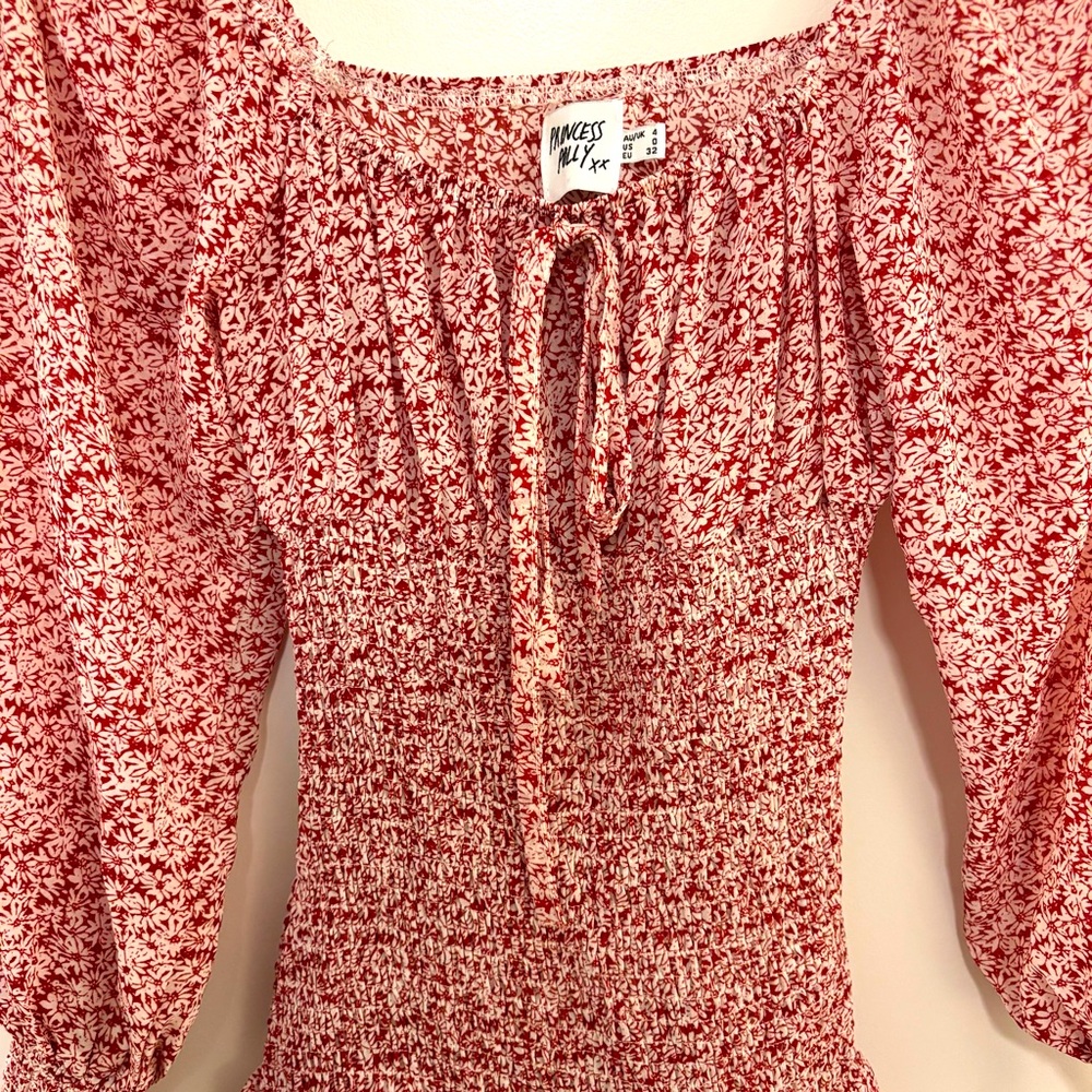 Princess Polly Red Floral Dress - Picture 4 of 5
